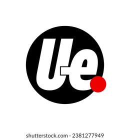 Ue company name initial letters monogram.