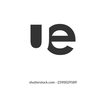 UE creative geometric initial based modern and minimal logo. Letter u e trendy fonts. Universal professional elegant techno vector design.