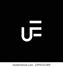 UE or EU abstract monogram design. Awesome artistic different colors illustration logo.