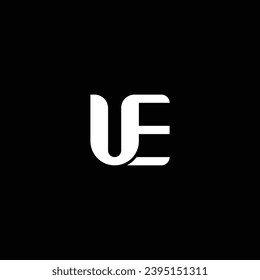 UE or EU abstract monogram design. Awesome artistic different colors illustration logo.