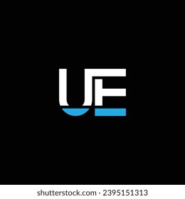 UE or EU abstract monogram design. Awesome artistic different colors illustration logo.