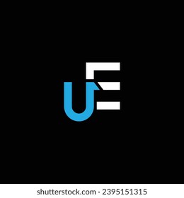 UE or EU abstract monogram design. Awesome artistic different colors illustration logo.