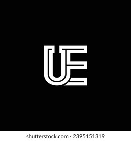 UE or EU abstract monogram design. Awesome artistic different colors illustration logo.