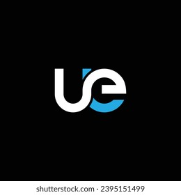 UE or EU abstract monogram design. Awesome artistic different colors illustration logo.