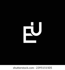 UE or EU abstract monogram design. Awesome artistic different colors illustration logo.