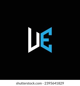UE or EU abstract monogram design. Awesome artistic different colors illustration logo.