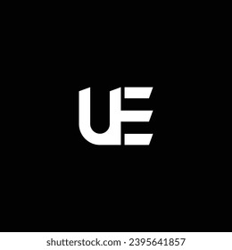 UE or EU abstract monogram design. Awesome artistic different colors illustration logo.