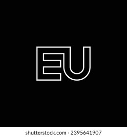 UE or EU abstract monogram design. Awesome artistic different colors illustration logo.