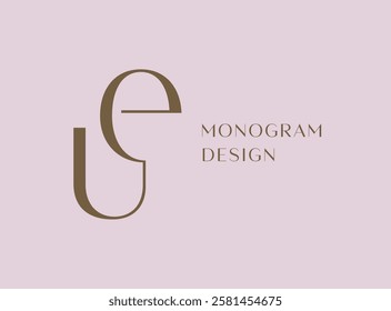 UE or EU letter logo icon design. Classic style luxury initials monogram.