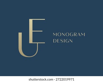 UE or EU letter logo icon design. Classic style luxury initials monogram.