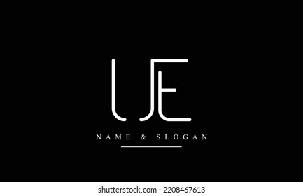 UE, EU, U, E abstract letters logo monogram