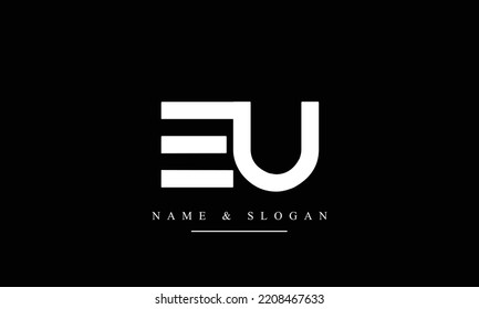 UE, EU, U, E abstract letters logo monogram