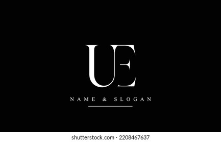 UE, EU, U, E abstract letters logo monogram