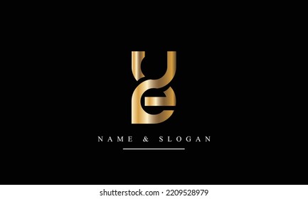 UE, EU, U, E abstract letters logo monogram