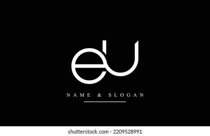 UE, EU, U, E abstract letters logo monogram