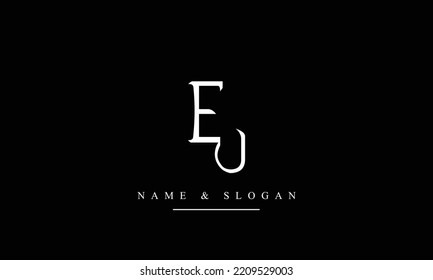 UE, EU, U, E abstract letters logo monogram