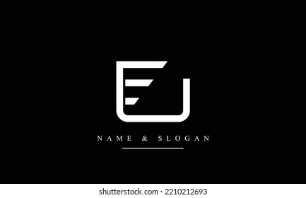 UE, EU, U, E abstract letters logo monogram
