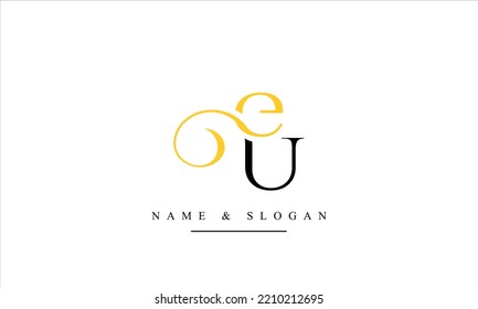 UE, EU, U, E abstract letters logo monogram