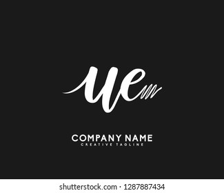 UE Initial Handwriting Logo Template Vector