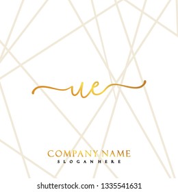UE Initial Handwriting logo template vector