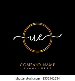 UE Initial Handwriting logo template vector