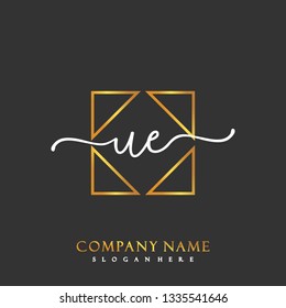 UE Initial Handwriting logo template vector