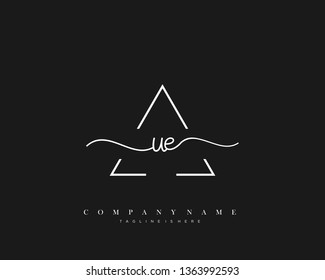 UE initial handwriting logo template vector