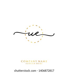 UE Initial handwriting logo template