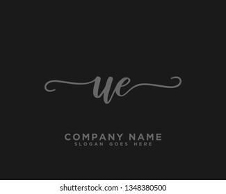 UE Initial Handwriting Logo Vector