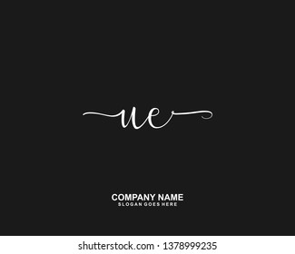 UE Initial Handwriting Logo Vector