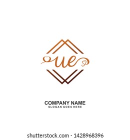 UE Initial handwriting logo vector