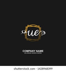 UE Initial handwriting logo vector