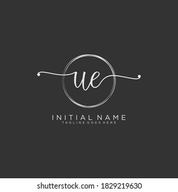UE Initial handwriting logo vector