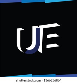 UE Initial Letter logo in negative space vector template