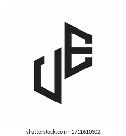 Monograma del logotipo UE de las letras iniciales con un estilo inferior