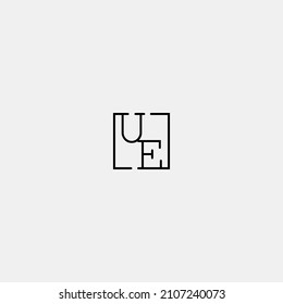 UE initial logo in line concept in high quality professional design that will be best for companies