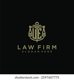 UE initial monogram logo for lawfirm with scale vector design