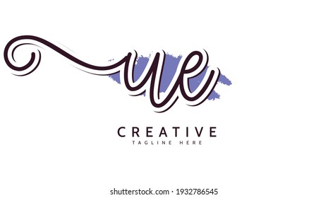 UE Initials, handwriting logo vector