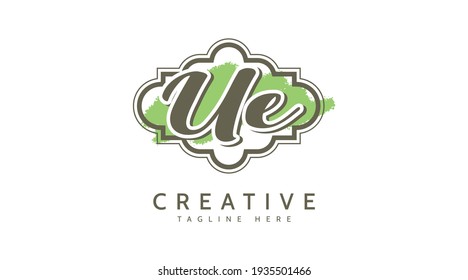 UE Initials, handwriting logo vector