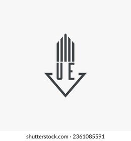 UE initials Real Estate Logo stock illustration. Logo vector