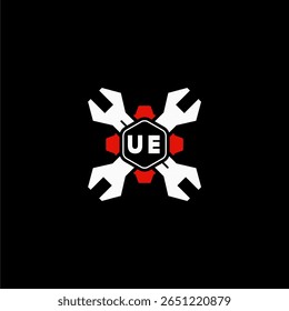 UE Initials Vektor Stok Otomotif Logo Design