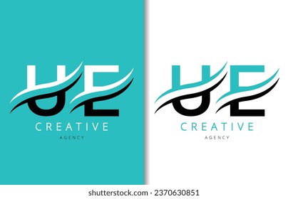 UE Letter Logo Design with Background and Creative company logo. Modern Lettering Fashion Design. Vector illustration