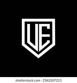 UE letter logo design with black background in illustrator. Vector logo, calligraphy designs for logo, Poster, Invitation, etc.