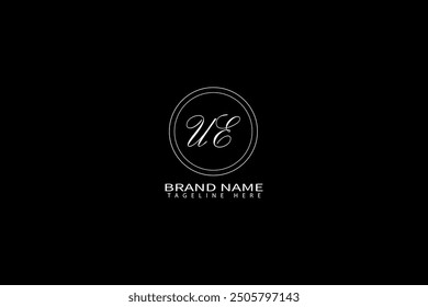 UE letter logo design on black background. UE creative initials letter logo concept. UE unique design