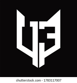 UE Logo monogram with fox head shape design template