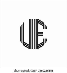 UE Logo monogram outline style linked isolated on white background