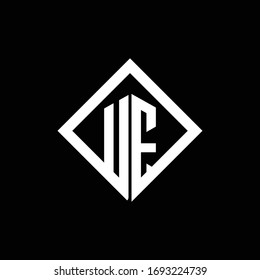 UE logo monogram with square rotate style design template