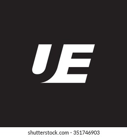 UE negative space letter logo black background