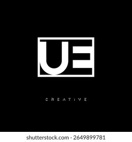 UE Negative Space Monogram – Minimalist Black and White Letter mark Logo for Creative Branding, Fashion Identity  Modern Design Concepts

