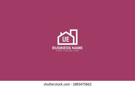 ue u e initial  based abstract modern minimal creative logo, vector template image. luxury logotype logo, real estate homie logo.